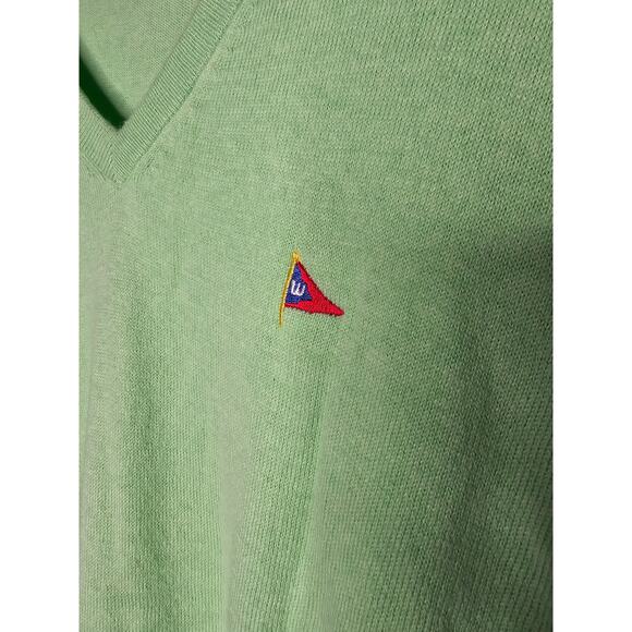 Peter Millar V-neck Green Lightweight Sweater Cotton/Cashmere  Men's Size Large - Picture 2 of 7